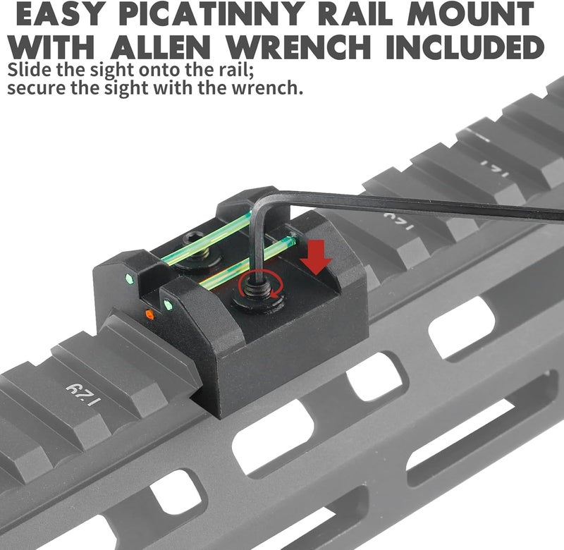 TPRCOL Low Baseline Fiber Optic Sight Front and Rear Sight - Image 3
